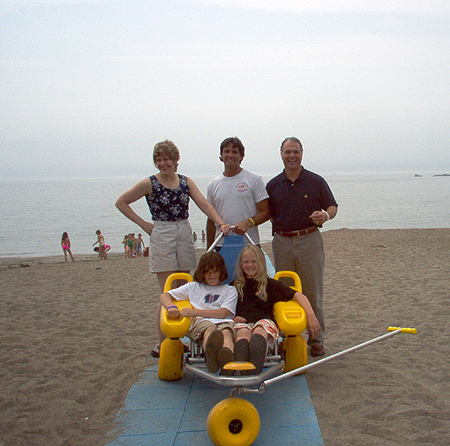 Photo of the Devereax beach floating wheelchair
